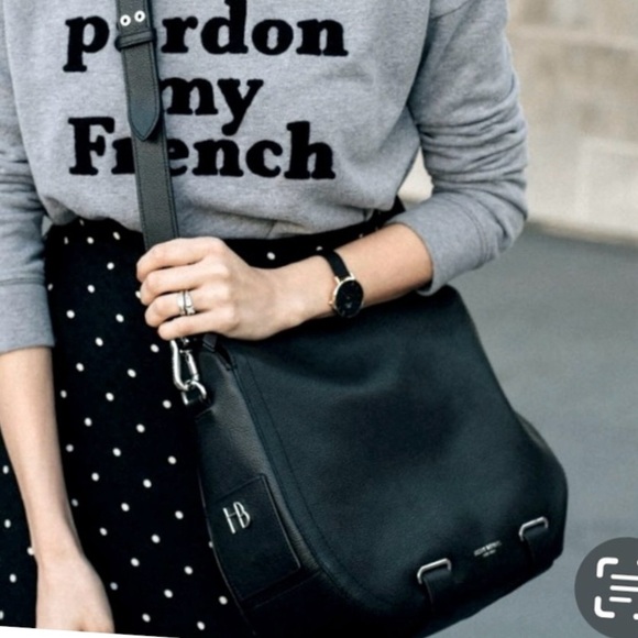henri bendel Handbags - HENRI BENDEL Spruce Street Leather Crossbody Messenger Duffle Moto Bag Black